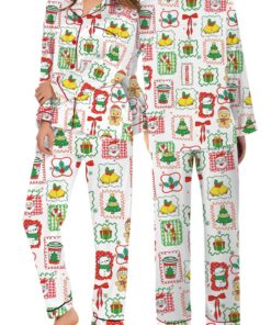 Merry Christmas Pajamas Set Long, Merry Xmas Shirt, Santa Claus Shirt, Cute Long Sleeve Pajamas
