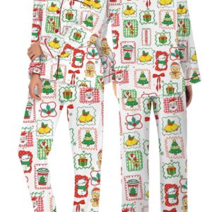 Merry Christmas Pajamas Set Long, Merry Xmas Shirt, Santa Claus Shirt, Cute Long Sleeve Pajamas