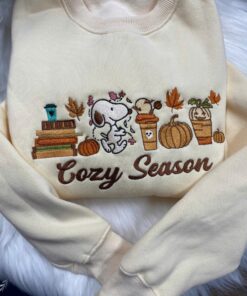 Fall Dog Embroidered, Cozy Season Embroidered, Fall Sweatshirt, Dog Sweatshirts