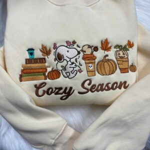 Fall Dog Embroidered, Cozy Season Embroidered, Fall Sweatshirt, Dog Sweatshirts