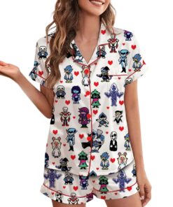 Alternative view of Deltarune Spamton Gaming Pajamas Set Short, Indie Videogame Set