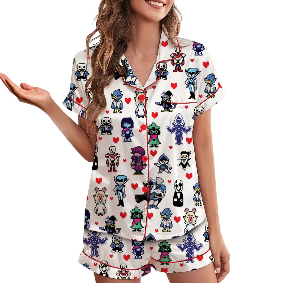 Deltarune Spamton Gaming Pajamas Set Short, Indie Videogame Set - Image 2