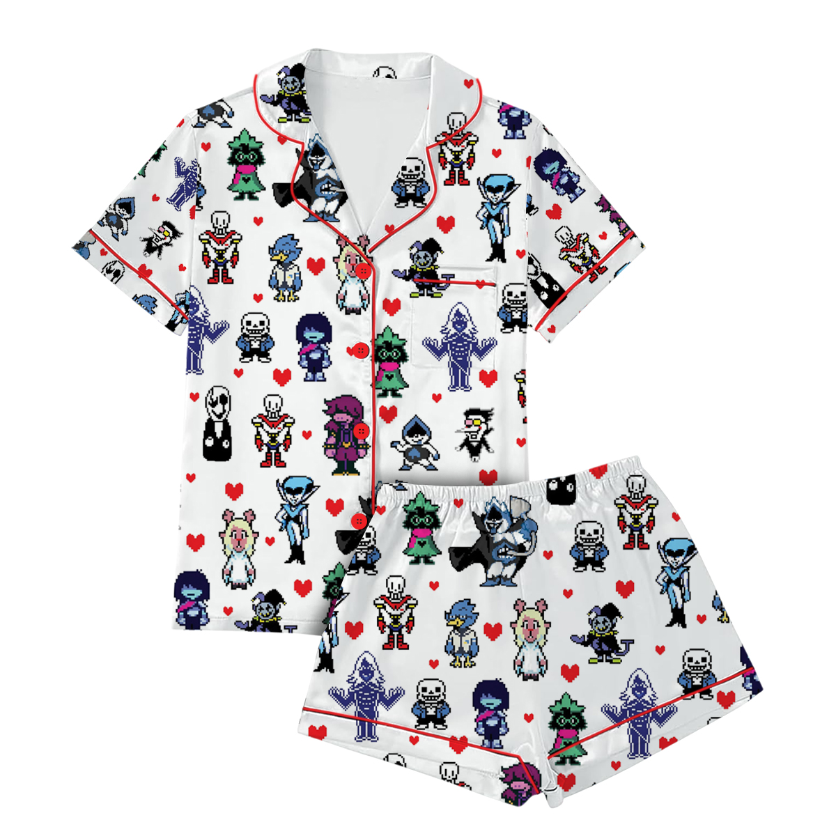 Deltarune Spamton Gaming Pajamas Set Short, Indie Videogame Set