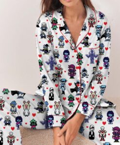 Alternative view of Deltarune Spamton Gaming Pajamas Set Long, Indie Videogame Set
