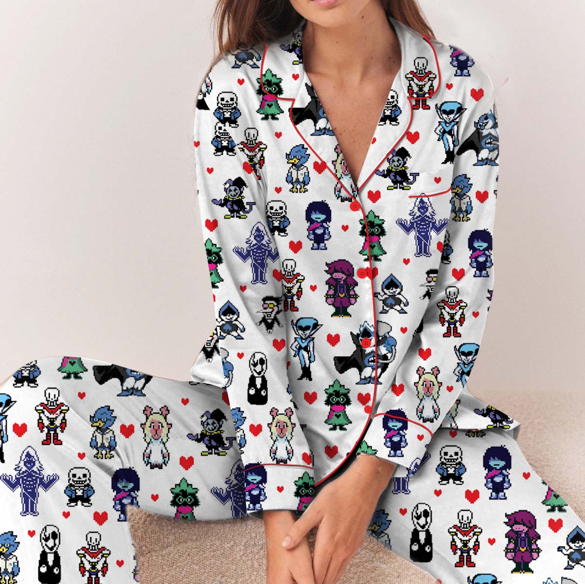 Deltarune Spamton Gaming Pajamas Set Long, Indie Videogame Set - Image 2