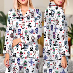 Deltarune Spamton Gaming Pajamas Set Long, Indie Videogame Set