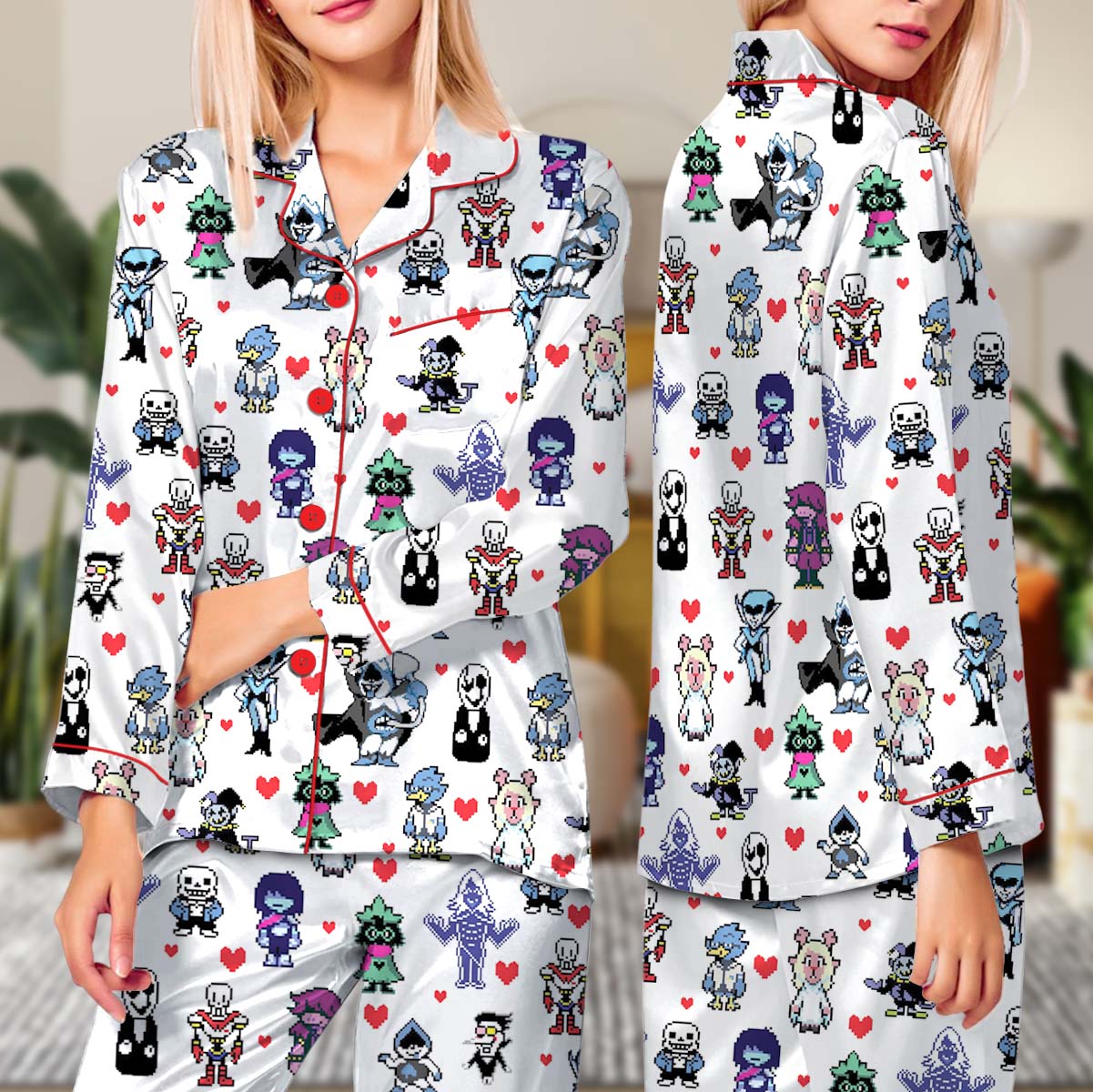 Deltarune Spamton Gaming Pajamas Set Long, Indie Videogame Set