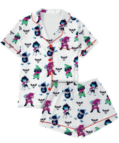 Alternative view of Deltarune Game Pajamas Set Short, Kris, Tenna, Berdly, Ralsei, Starwalker It’s TV Time Meme Pajamas, DTG Video Game, Unisex Gamer Matching Gift Shirt