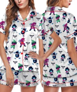 Deltarune Game Pajamas Set Short, Kris, Tenna, Berdly, Ralsei, Starwalker It’s TV Time Meme Pajamas, DTG Video Game, Unisex Gamer Matching Gift Shirt