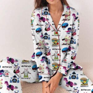 Deltarune Pixel Art Pajamas Set Long, Retro Gaming Tee, Toby Fox Fan Gift, RPG Game Apparel, Everyday Gamer Wear