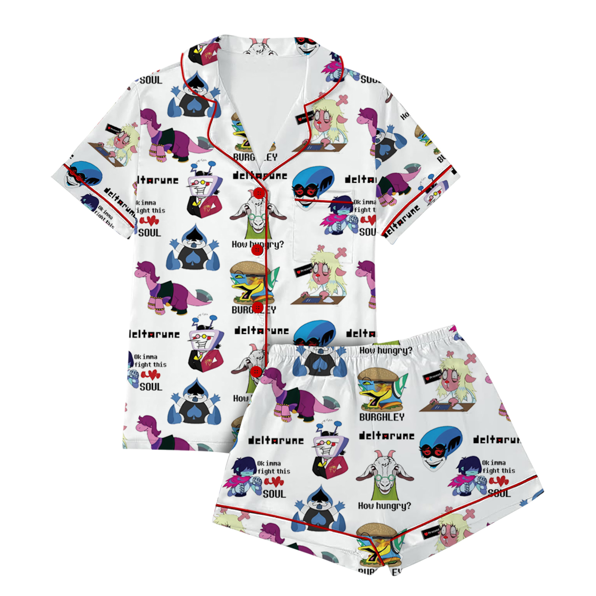 Deltarune Pixel Art Pajamas Set Short, Retro Gaming Tee, Toby Fox Fan Gift, RPG Game Apparel, Everyday Gamer Wear - Image 3