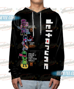 Alternative view of Deltarune Ralsei All Over Print Hoodie 3D, Gaming Apparel, Unique Gamer Gift