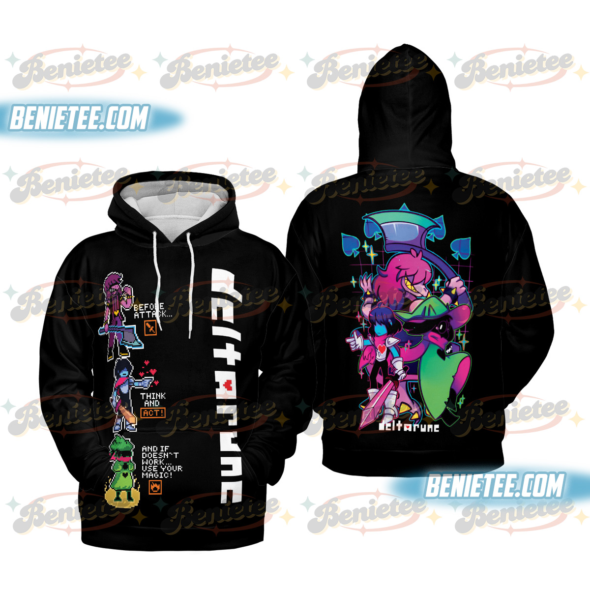 Deltarune Ralsei All Over Print Hoodie 3D, Gaming Apparel, Unique Gamer Gift