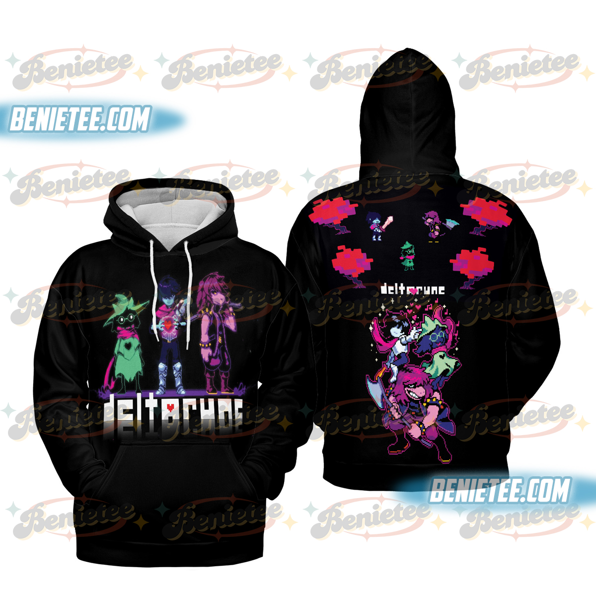 Deltarune Game Shirt 3D, Kris, Tenna, Berdly, Ralsei, Starwalker It’s TV Time Meme Hoodie 3D DTG Video Game, Unisex Gamer Matching Gift Shirt