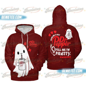 Dr Pepper Halloween Ghost Drink Hoodie 3D, Cozy Soda Lover Hoodie, Cute Spooky Crewneck, Funny Cola Soft Fizzy Drink Shirt for Fall Outfit