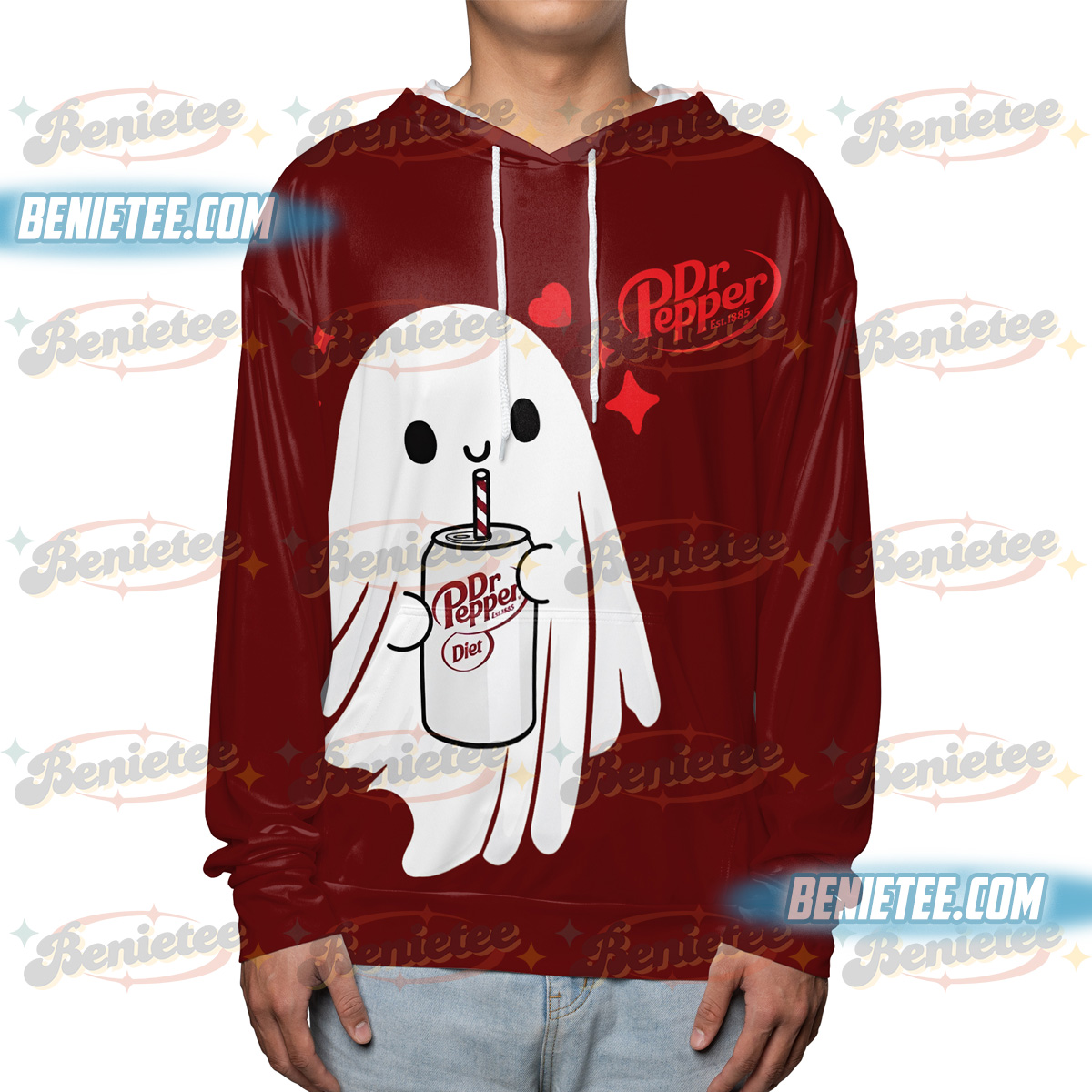 Dr Pepper Halloween Ghost Drink Hoodie 3D, Cozy Soda Lover Hoodie, Cute Spooky Crewneck, Funny Cola Soft Fizzy Drink Shirt for Fall Outfit - Image 2