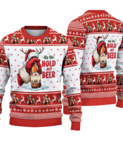 Funny Santa Beer Christmas Ugly Sweater, All I Want For Christmas Beer Lover Holiday Sweater, Drinking Party Xmas Sweater Gift