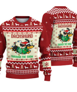 Dachshund Dog Ugly Christmas Sweater, Walkin In A Wiener Wonderland Sweater, Funny Dog Xmas Sweater, Christmas Gift For Pet Lovers