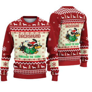 Dachshund Dog Ugly Christmas Sweater, Walkin In A Wiener Wonderland Sweater, Funny Dog Xmas Sweater, Christmas Gift For Pet Lovers