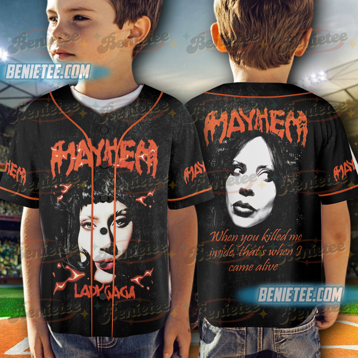 Mayhem Tour Baseball Jersey, Lady gaga Jersey, Pop Music Lover Shirt, Gift for Little Monster, Mayhem Shirt - Image 5