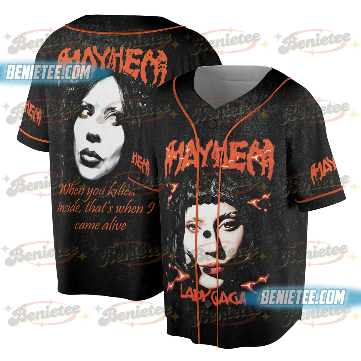 Mayhem Tour Baseball Jersey, Lady gaga Jersey, Pop Music Lover Shirt, Gift for Little Monster, Mayhem Shirt - Image 6