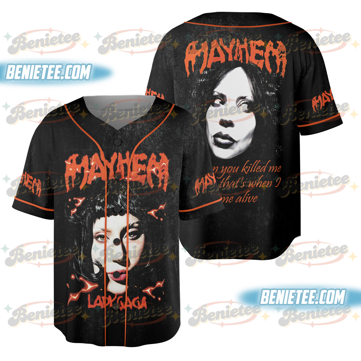 Mayhem Tour Baseball Jersey, Lady gaga Jersey, Pop Music Lover Shirt, Gift for Little Monster, Mayhem Shirt