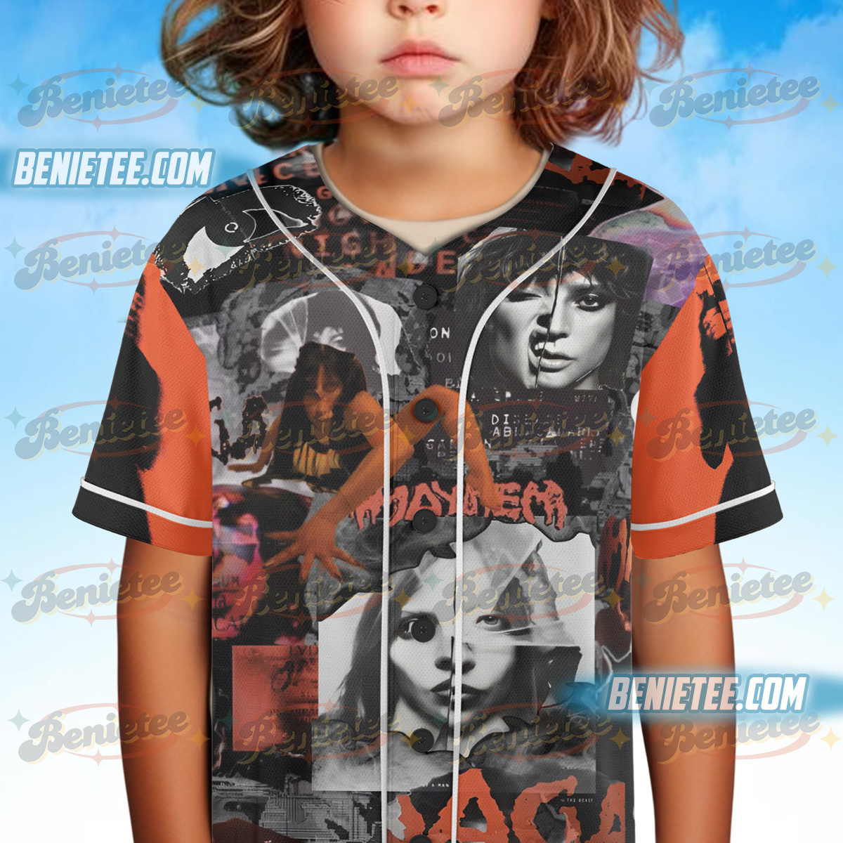 Lady Gaga Mayhem Collage Baseball Jersey, Gothic Rock Style T-Shirt, Grunge Vintage Aesthetic Shirt - Image 3