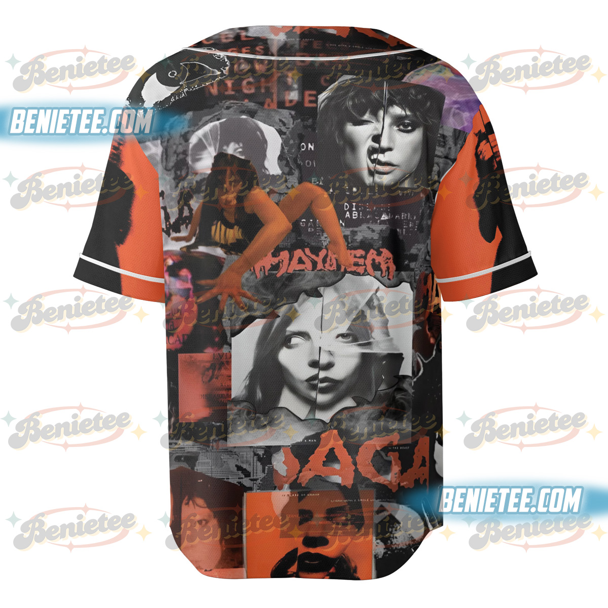 Lady Gaga Mayhem Collage Baseball Jersey, Gothic Rock Style T-Shirt, Grunge Vintage Aesthetic Shirt - Image 4