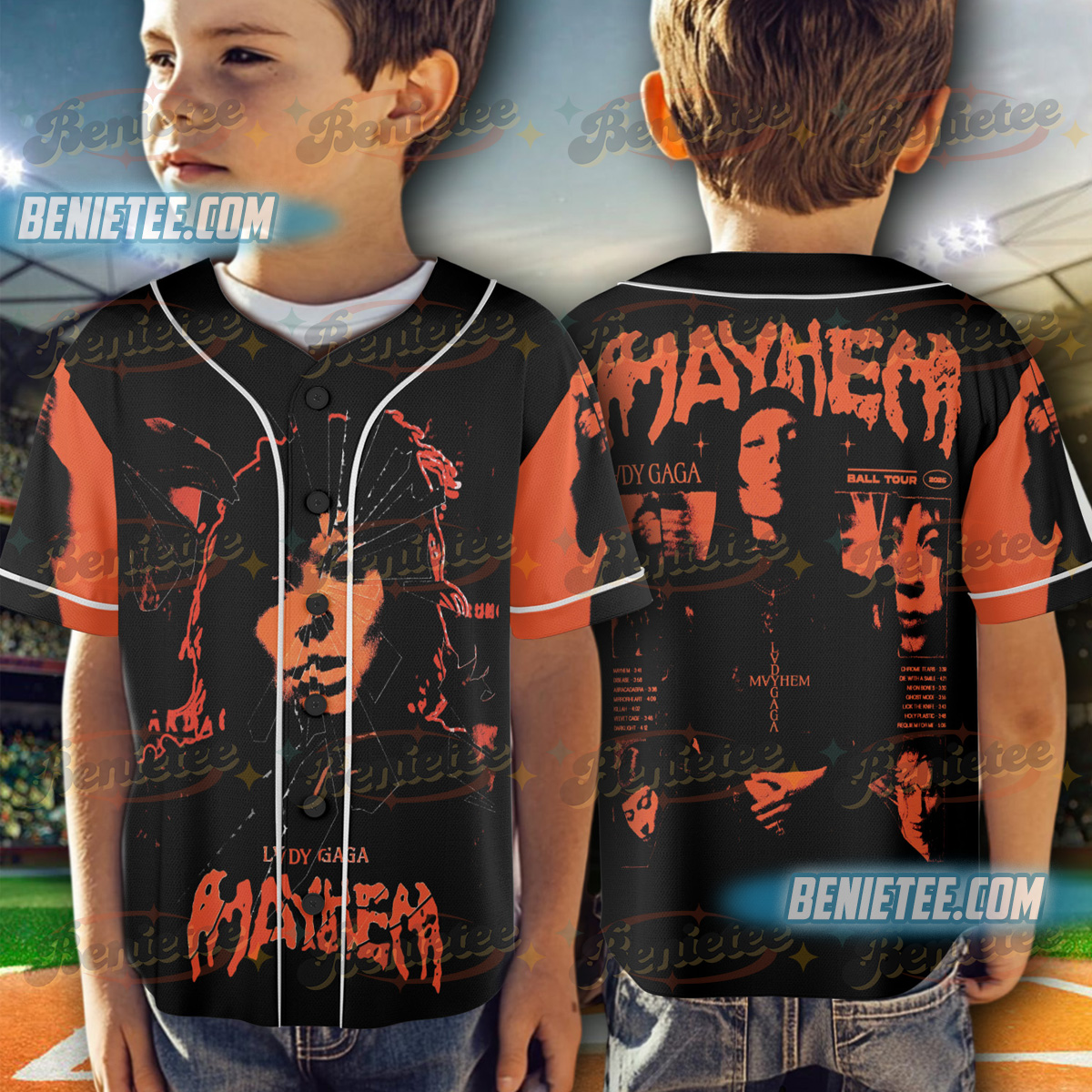 Mayhem Album Baseball Jersey, Lady Concert Tee Gaga Jersey - Image 2