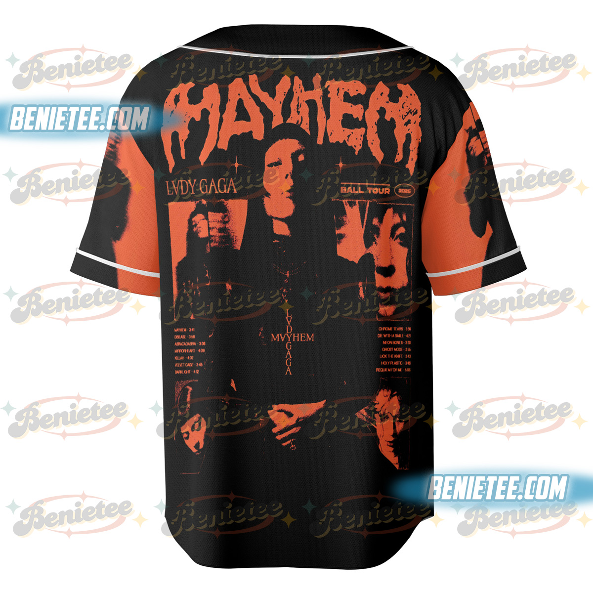 Mayhem Album Baseball Jersey, Lady Concert Tee Gaga Jersey - Image 5