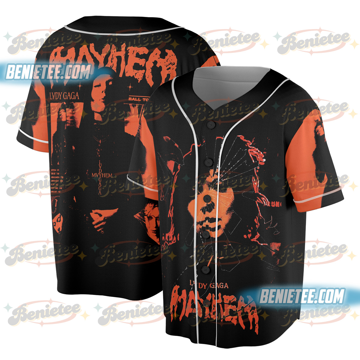Mayhem Album Baseball Jersey, Lady Concert Tee Gaga Jersey