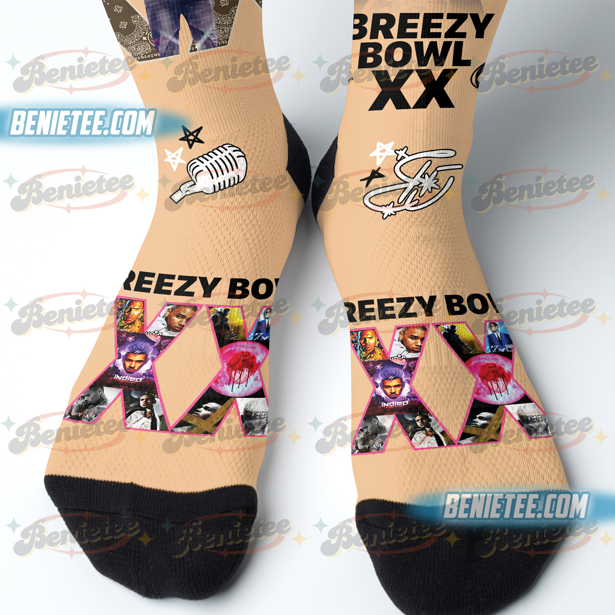 Vintage 2025 Breezy Bowl XX Tour Socks, Chris Brown Tour Socks - Image 2