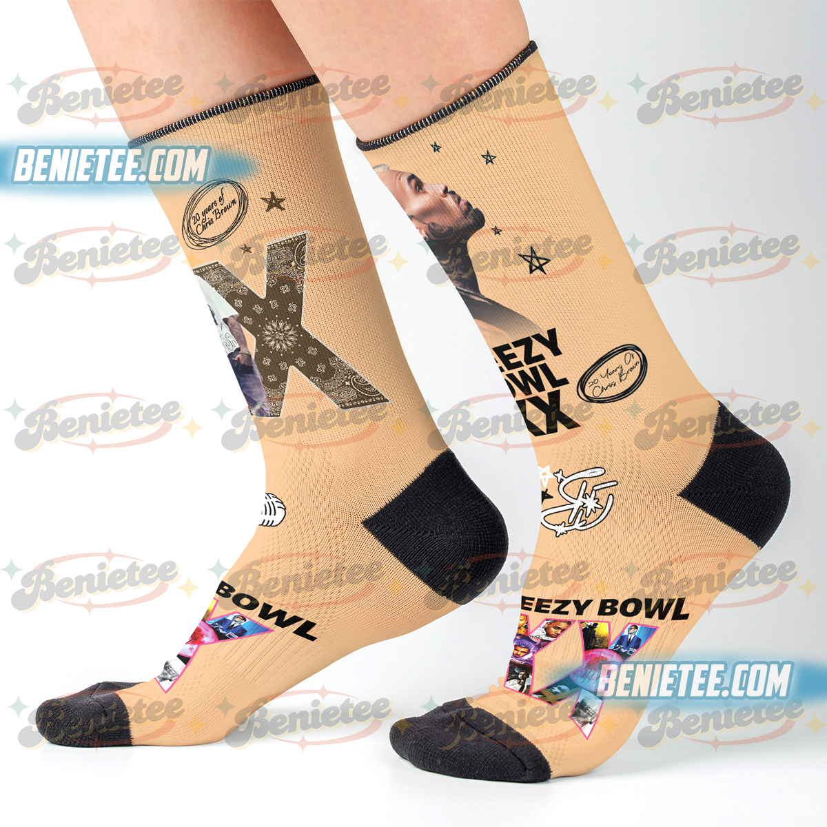 Vintage 2025 Breezy Bowl XX Tour Socks, Chris Brown Tour Socks - Image 4