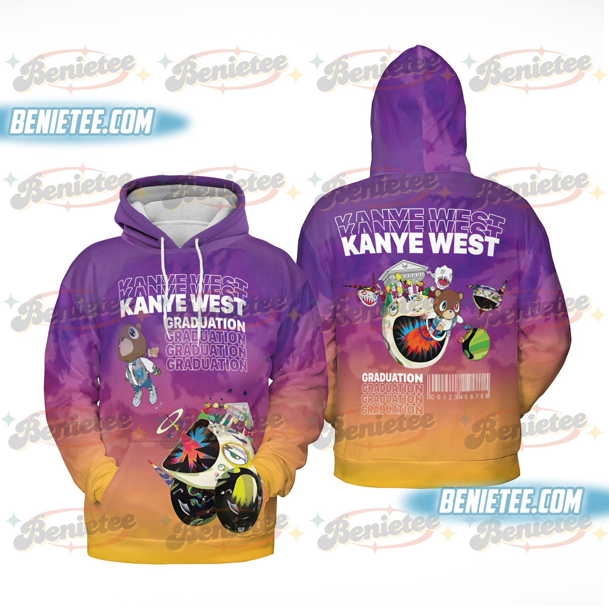 Kanye West Album Graphic Hoodie 3D, Vintage Reaper Kanye West Tour Shirt 3D, Kanye West Shirt Gift for men Graduation Kanye West Gift Valentines