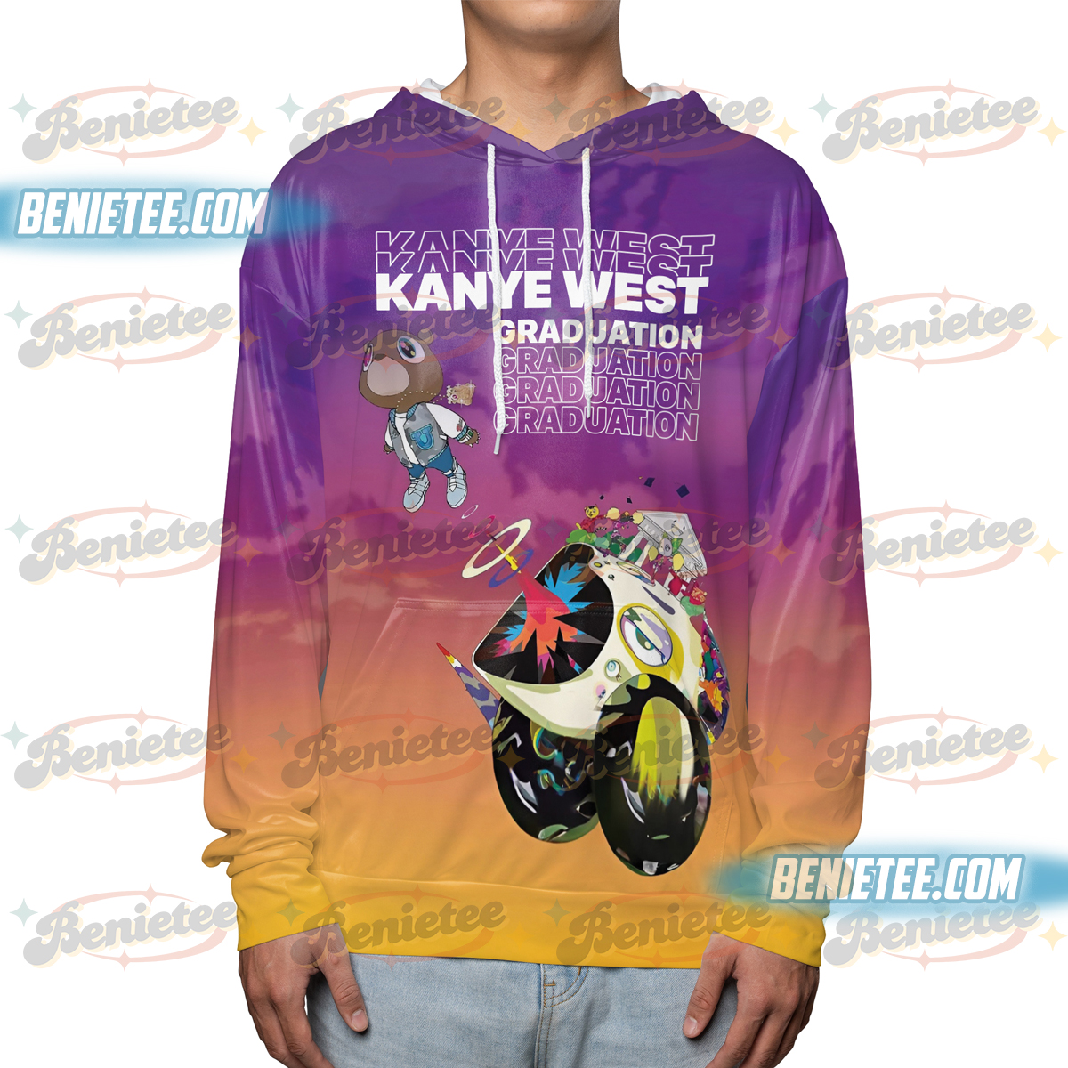 Kanye West Album Graphic Hoodie 3D, Vintage Reaper Kanye West Tour Shirt 3D, Kanye West Shirt Gift for men Graduation Kanye West Gift Valentines - Image 2