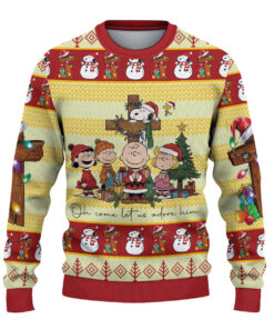 Alternative view of Christmas Snoopy Ugly Sweatshirt, Christmas Cartoon Dog Sweatshirt, Holiday Season Shirt, Cute Dog Sweater