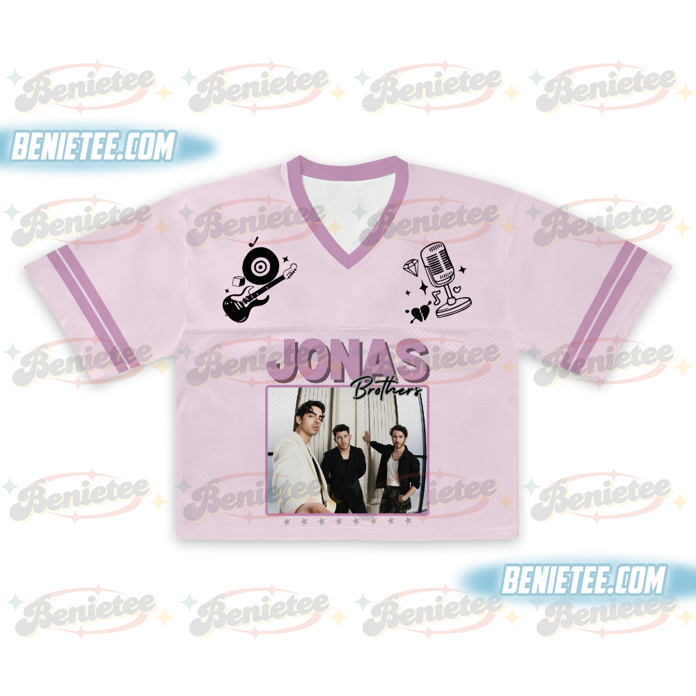 Vintage Jonas Brothers Tour Football Jersey Croptop, Jonas Bros 20th Annivesary Tour 2025 Shirt, Jonas Brother Merch, Jonas Brother Unisex T-shirt - Image 2