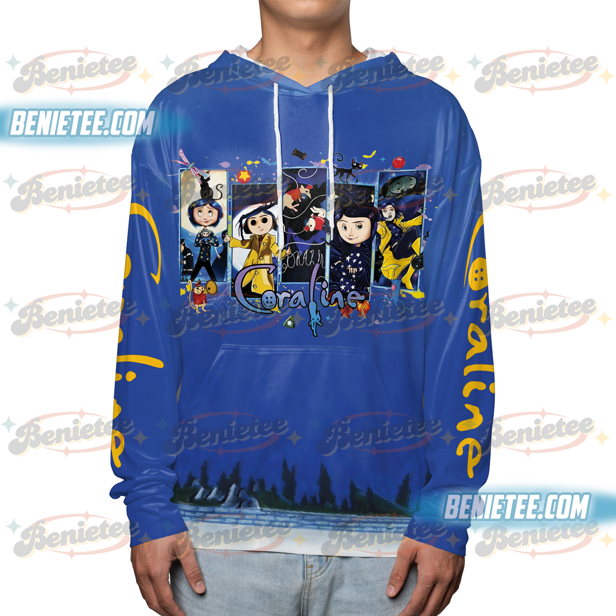 Scary Doll Book Stamps Hoodie 3D, Horror Doll Cartoon Movie Shirt 3D, Cartoon Character Shirt Gift, Retro Halloween Movie Tee - Image 2