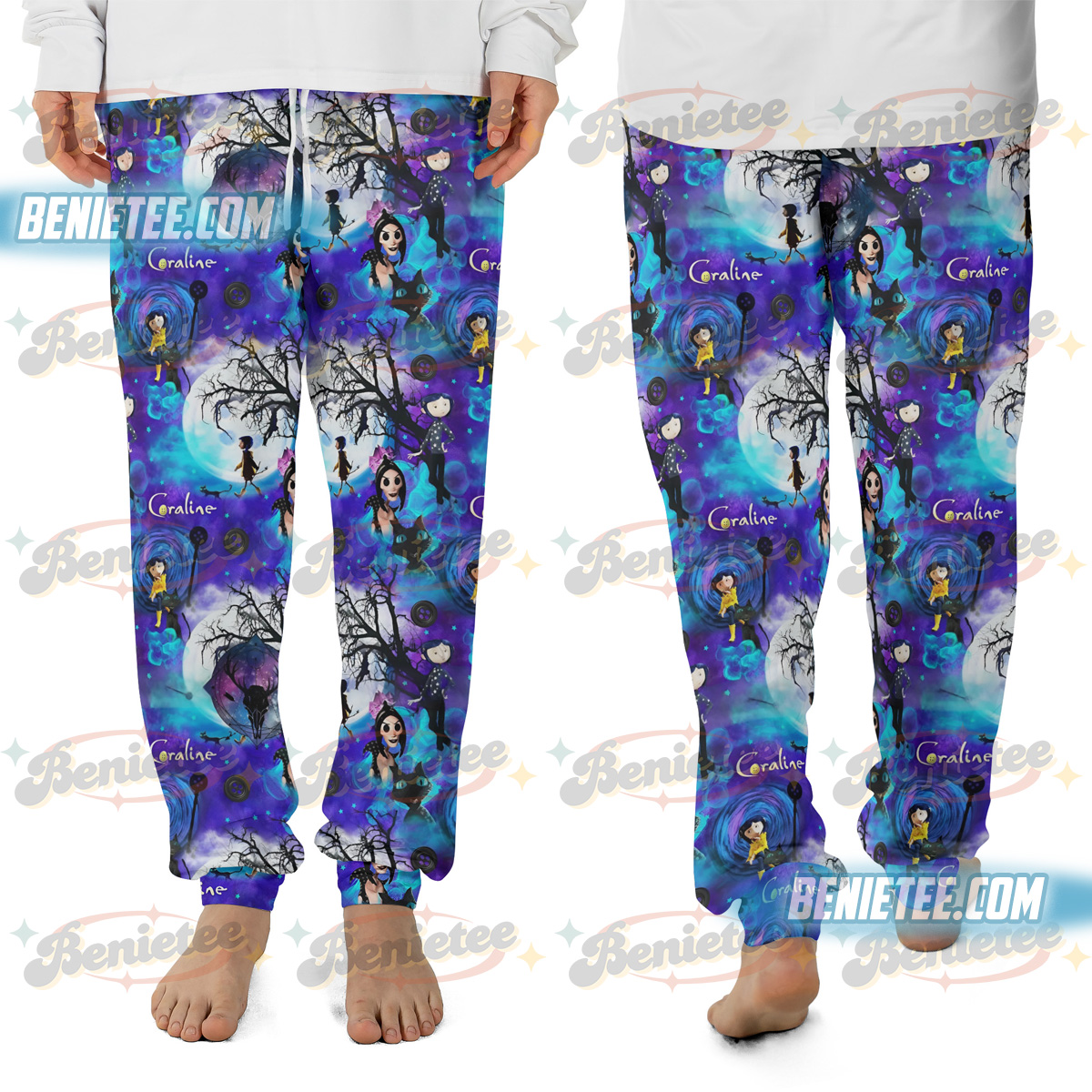 Coraline Stamp Halloween Pants 3D, Halloween Doll Tee, Horror Doll Cartoon Movie Sweatpants, Scary Cartoon, Cartoon Character Shirt, Halloween Gifts