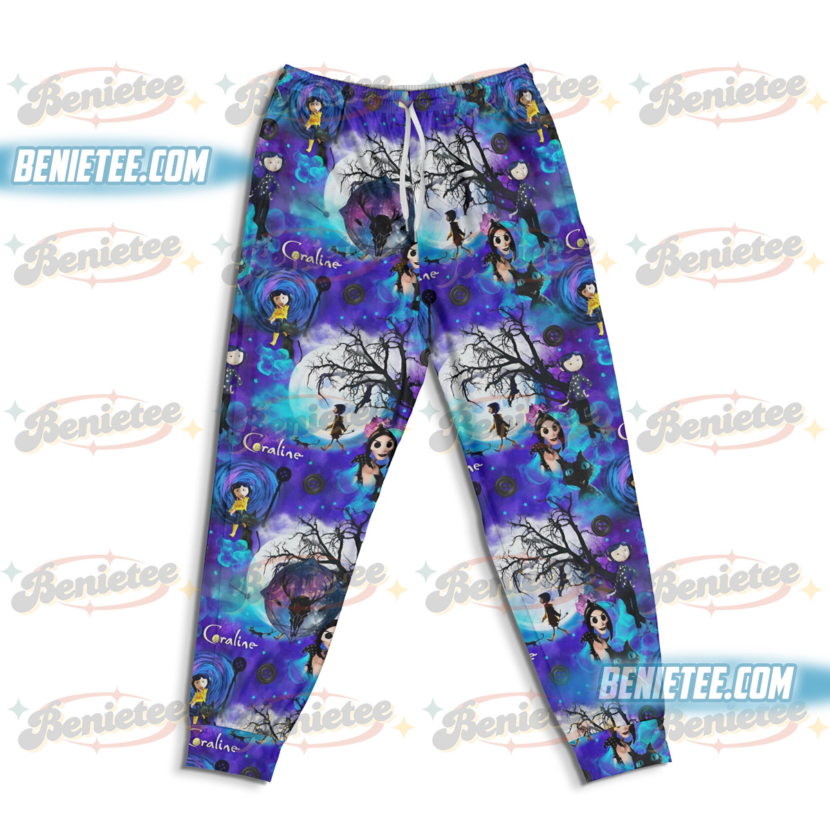 Coraline Stamp Halloween Pants 3D, Halloween Doll Tee, Horror Doll Cartoon Movie Sweatpants, Scary Cartoon, Cartoon Character Shirt, Halloween Gifts - Image 3