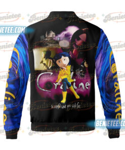 Alternative view of Fantasy Movie Bomber Jacket, Coquette Bow Movie Eyes Shirt, Horror Movie Tee, Halloween, Cartoon Character Gift, Cute Halloween Graphic Outfit