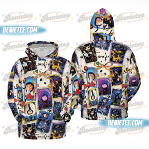 Halloween Doll costume Tee 3D, Coraline 3D, Horror Doll Cartoon Movie Hoodie 3D, Cartoon Character shirt Gift