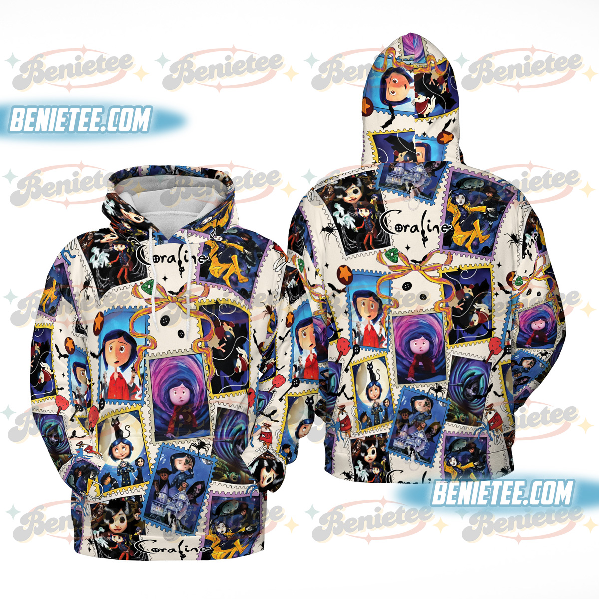 Halloween Doll costume Tee 3D, Coraline 3D, Horror Doll Cartoon Movie Hoodie 3D, Cartoon Character shirt Gift