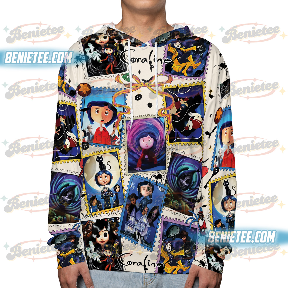 Halloween Doll costume Tee 3D, Coraline 3D, Horror Doll Cartoon Movie Hoodie 3D, Cartoon Character shirt Gift - Image 3