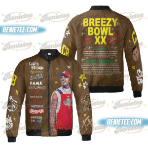 Breezy Bowl XX Tour Bomber Jacket, Vintage Chris Brown Concert 2025 Jacket For Men, Music Tour Y2k Streetwear Jacket, Chris Brown Fan