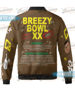 Alternative view of Breezy Bowl XX Tour Bomber Jacket, Vintage Chris Brown Concert 2025 Jacket For Men, Music Tour Y2k Streetwear Jacket, Chris Brown Fan