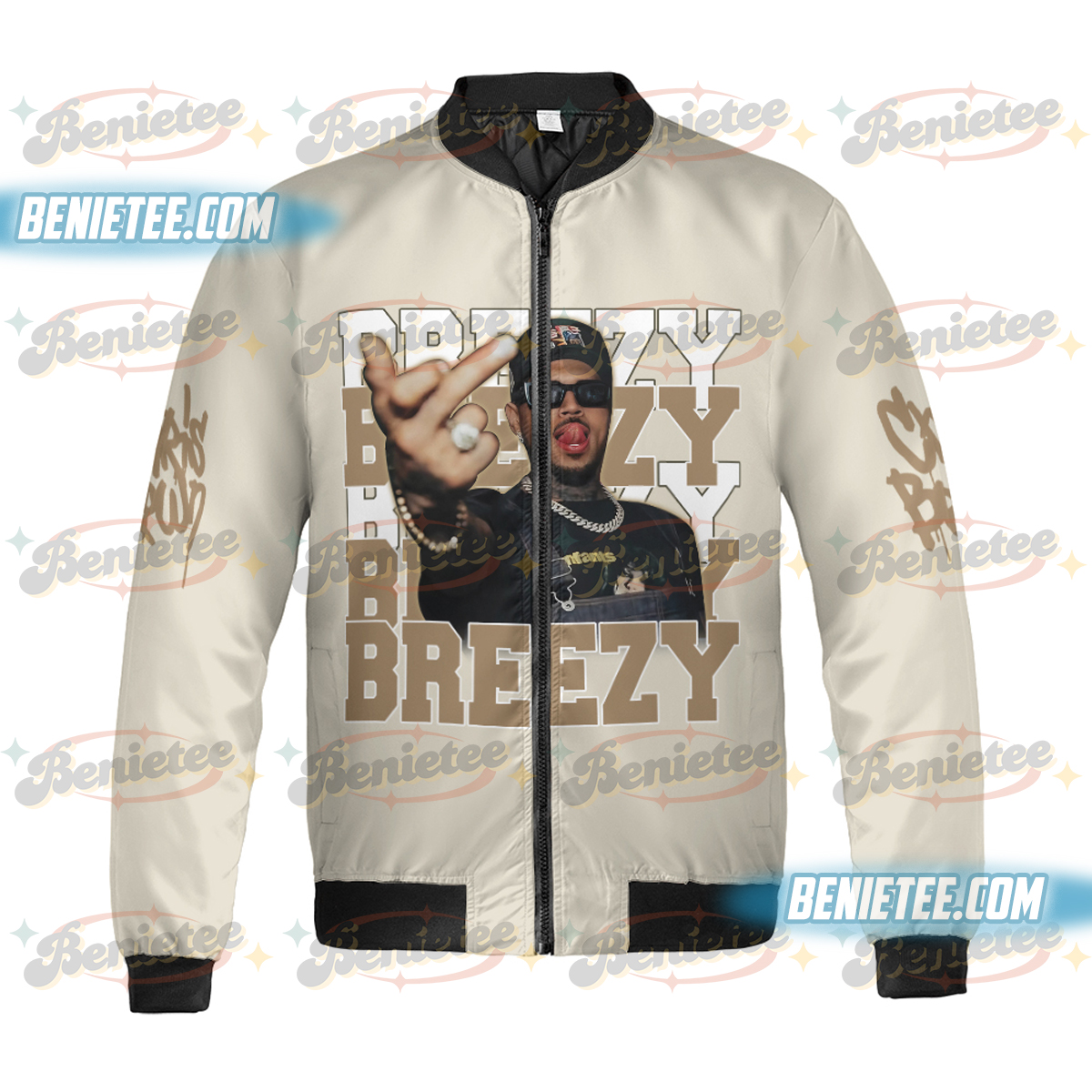 Retro Chris Brown Concert 2025 Jacket For Men, Breezy Bowl XX Tour Bomber Jacket, Music Tour Y2k Streetwear Jacket - Image 2