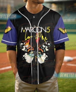 Alternative view of Vintage Maroon 5 Baseball Jersey, Maroon 5 M5LV Residency Tour Baseball Jersey