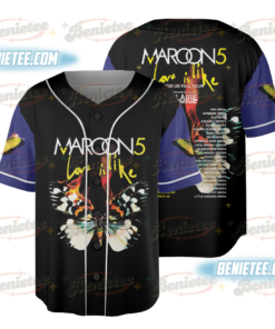 Vintage Maroon 5 Baseball Jersey, Maroon 5 M5LV Residency Tour Baseball Jersey