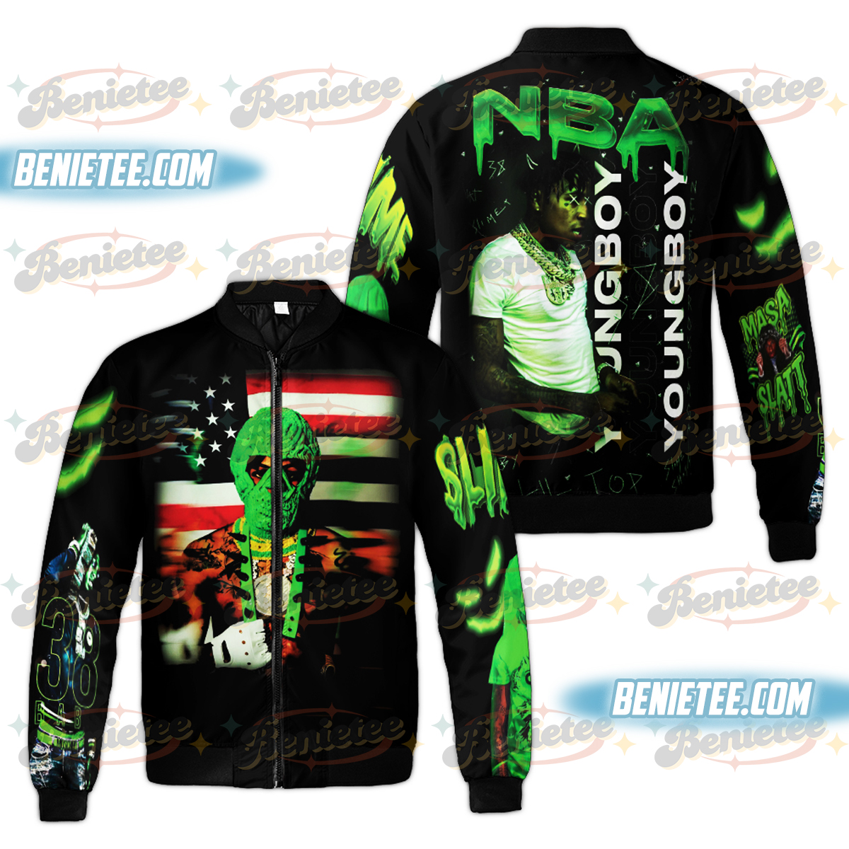 Youngboy Hiphop Vintage Bomber Jaket, Youngboy Merch Jacket, NBA Youngboy 2025 Masa Tour, NBA Youngboy Masa Albums